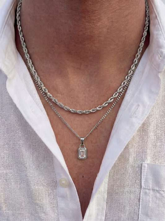SNOW GEMSTONE CHAIN | SILVER