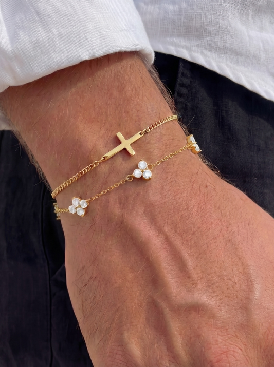 SNOW CLOVER BRACELET | 18K GOLD