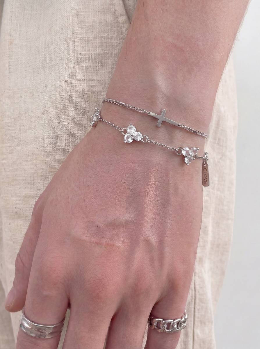 SNOW CLOVER BRACELET | SILVER