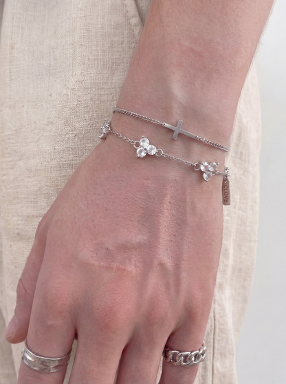 SNOW CLOVER BRACELET | SILVER