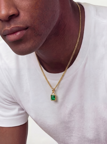 GREEN GEMSTONE CHAIN | 18K GOLD