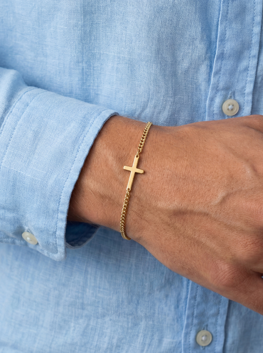 CROSS BRACELET | 18K GOLD