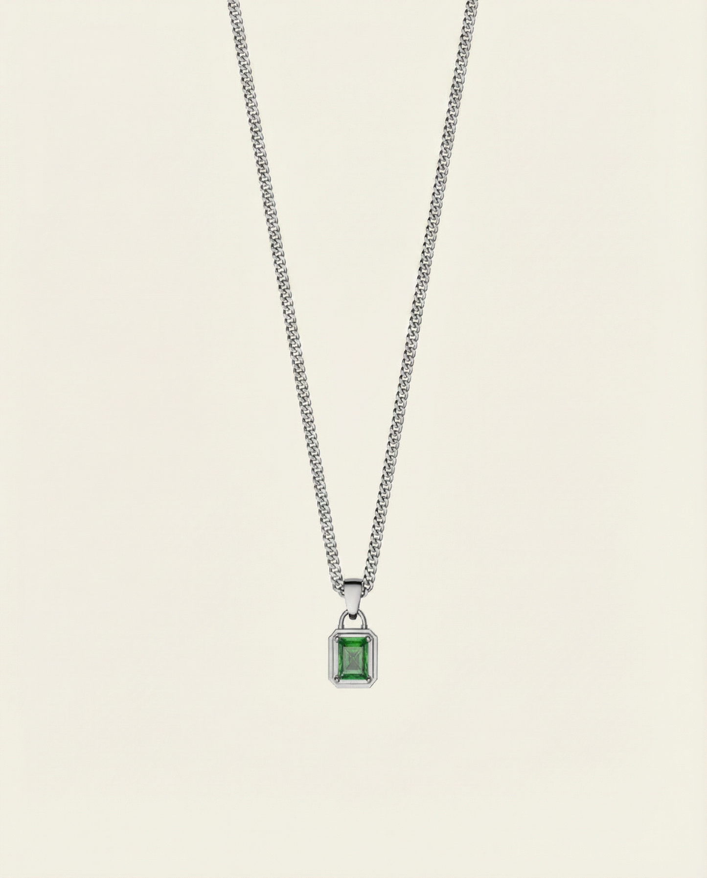 GREEN GEMSTONE CHAIN | SILVER