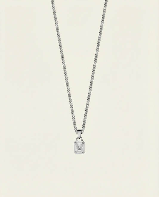 SNOW GEMSTONE CHAIN | SILVER