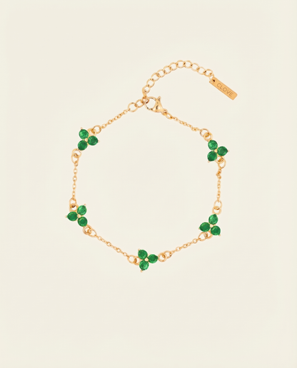 GREEN CLOVER BRACELET | 18K GOLD