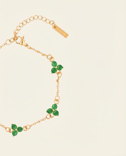 GREEN CLOVER BRACELET | 18K GOLD