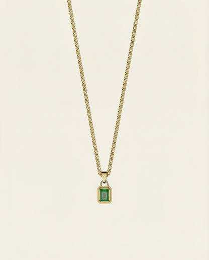 GREEN GEMSTONE CHAIN | 18K GOLD