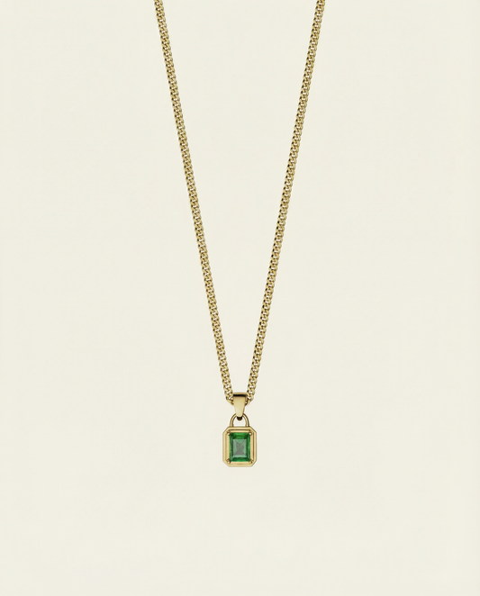 GREEN GEMSTONE CHAIN | 18K GOLD
